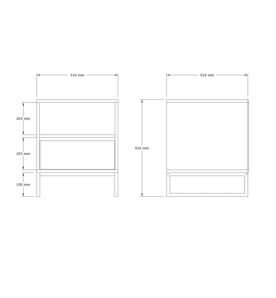 Table de nuit, Saphir, panneau de particules mélaminé