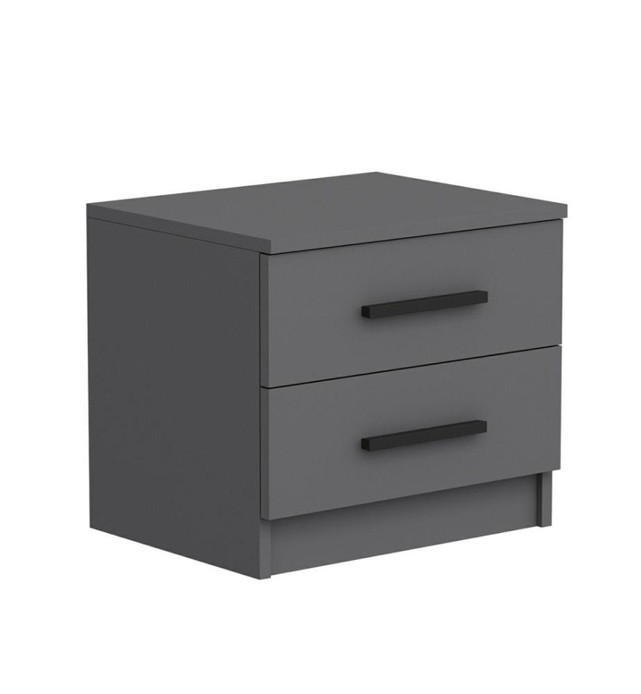 Table de nuit, Anthracite, panneau de particules mélaminé