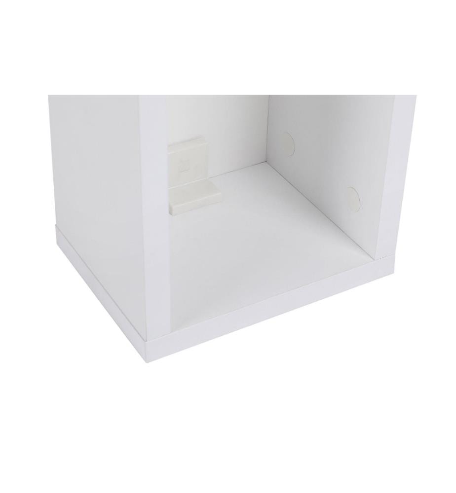 Table de nuit, blanc, panneau de particules mélaminé