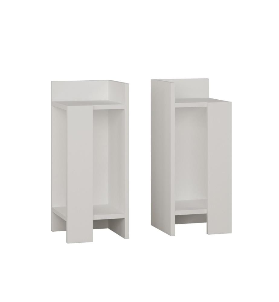 Table de nuit, blanc, panneau de particules mélaminé
