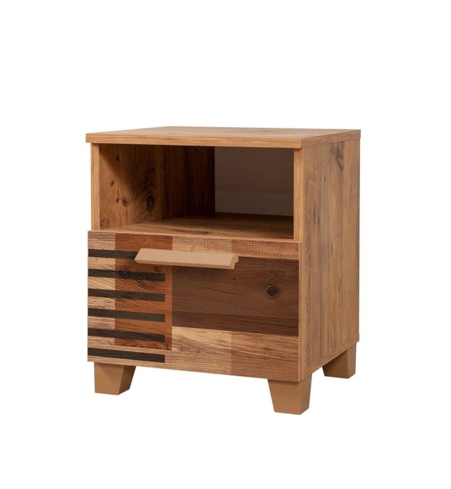 Table de nuit, pin atlantique, panneau de particules mélaminé