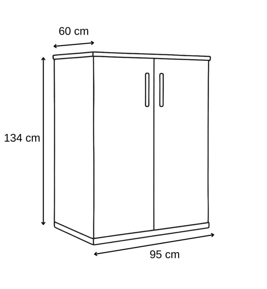 Kleiderschrank, 100 % melaminbeschichtete Spanplatte, Creme, Braun