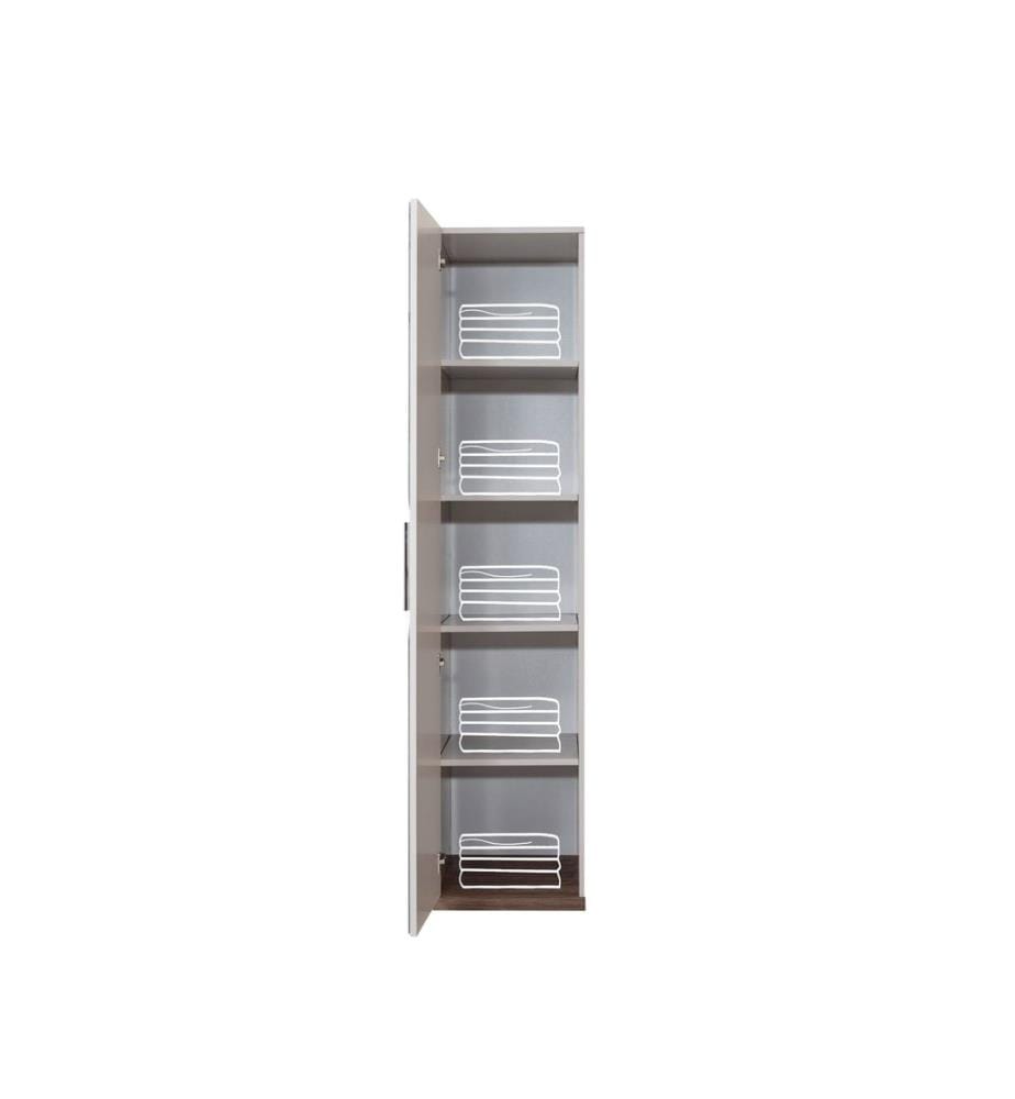 Kleiderschrank, 100 % melaminbeschichtete Spanplatte, Weiss, Braun