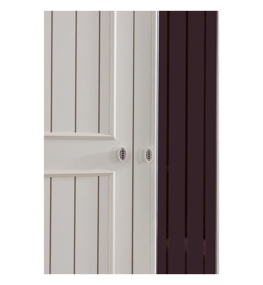 Kleiderschrank, 100 % melaminbeschichtete Spanplatte, Hellcreme