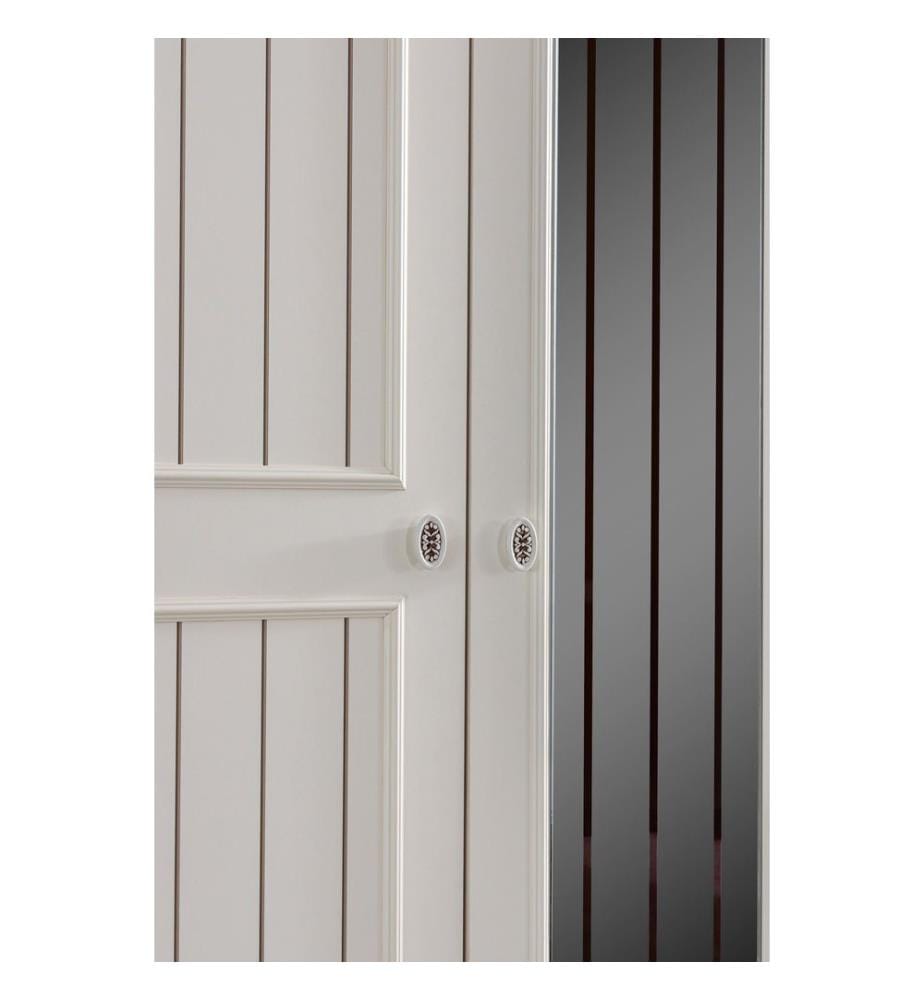 Kleiderschrank, 100 % melaminbeschichtete Spanplatte, Hellcreme