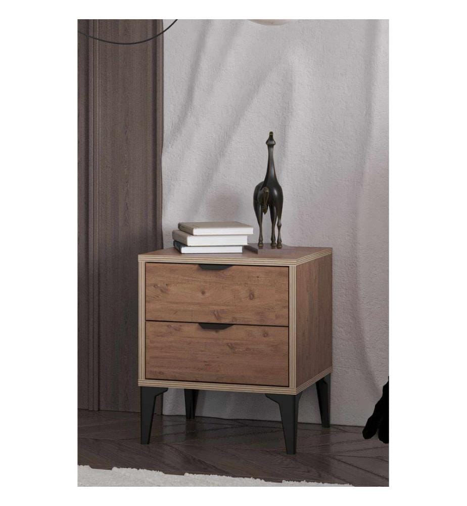 Nachttisch, 100 % melaminbeschichtete Spanplatte, Atlas-Kiefer