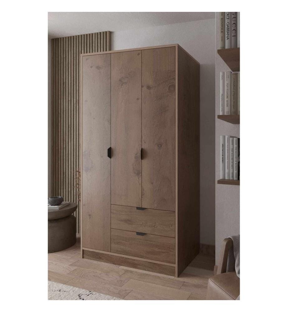 Kleiderschrank, 100 % melaminbeschichtete Spanplatte, Atlas-Kiefer