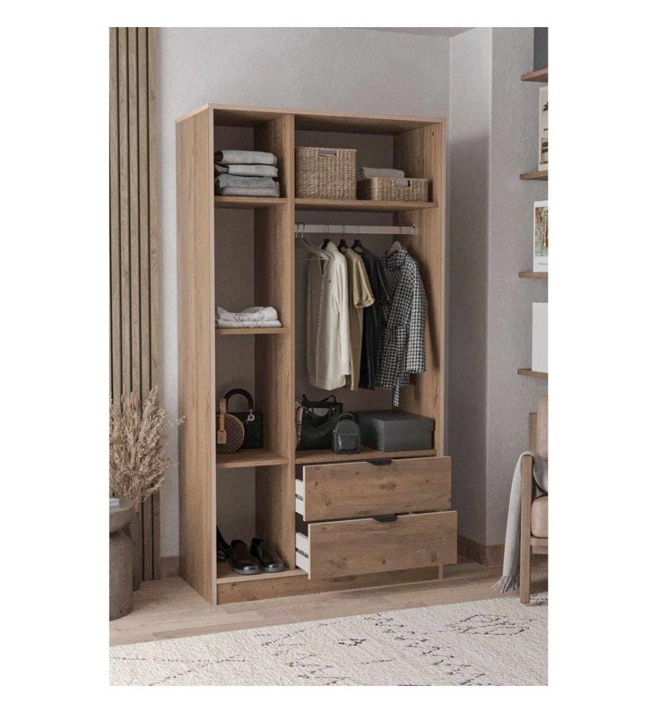Kleiderschrank, 100 % melaminbeschichtete Spanplatte, Atlas-Kiefer