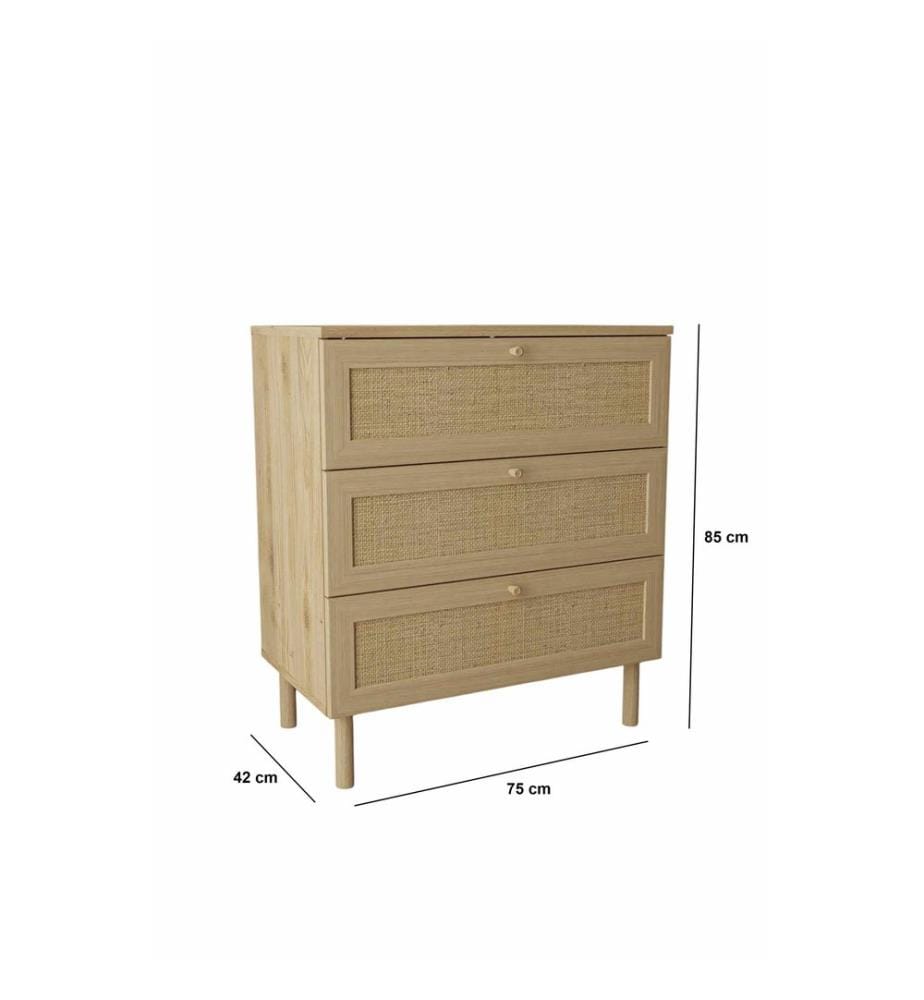 Kommode, 100 % melaminbeschichtete Spanplatte, Beige