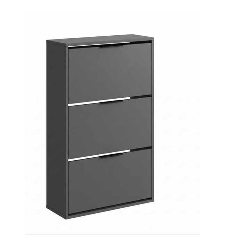 Schuhschrank, 100 % melaminbeschichtete Spanplatte, Anthrazit