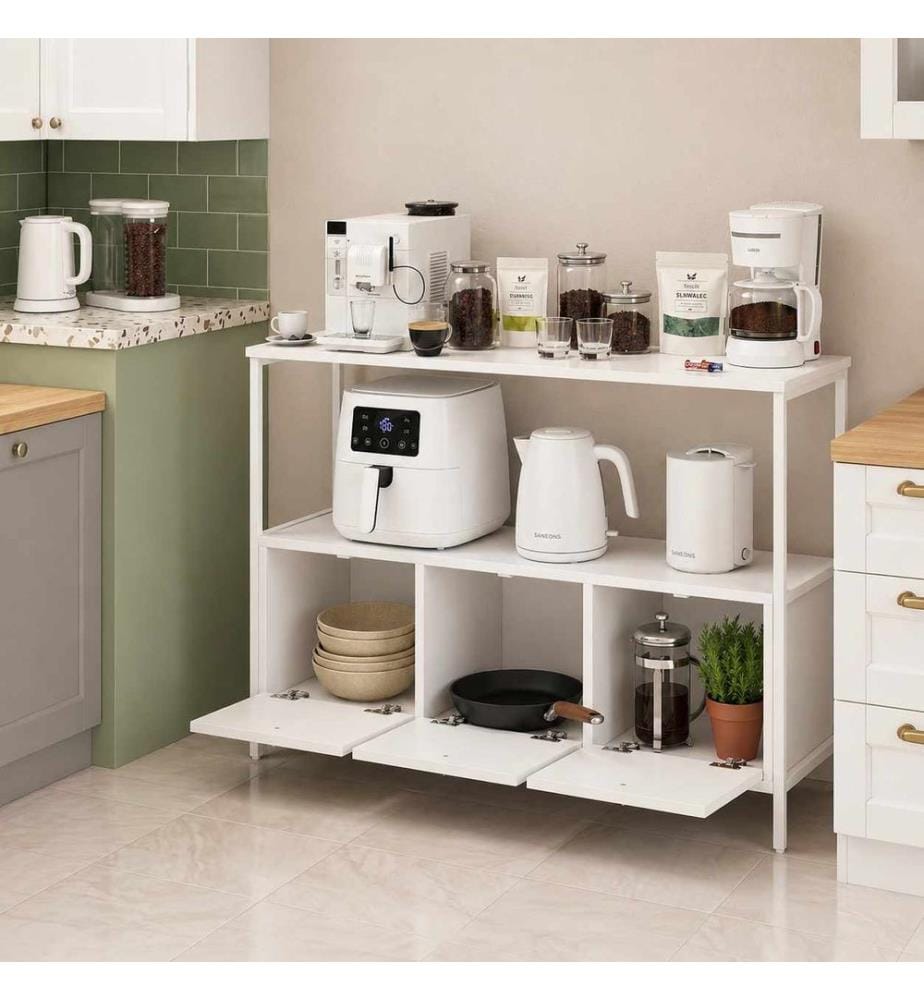 Meuble de cuisine, panneau de particules 100 % mélaminé, blanc