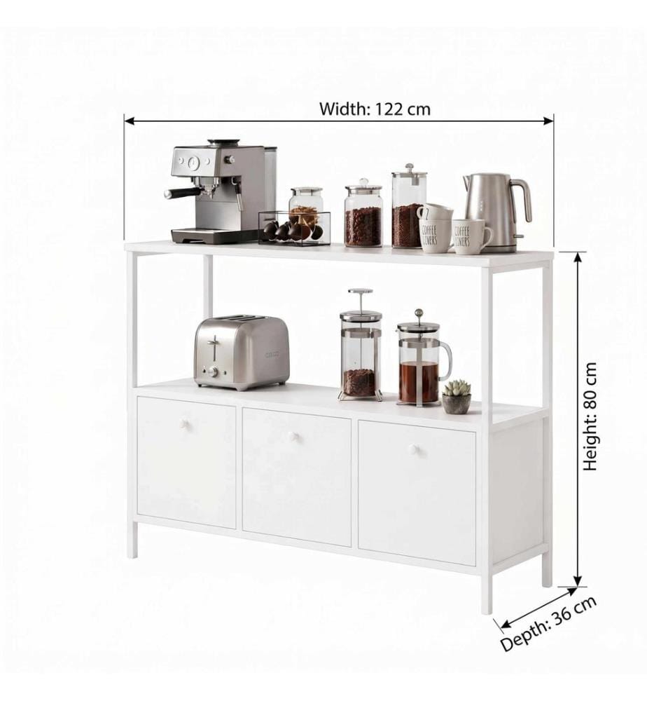 Meuble de cuisine, panneau de particules 100 % mélaminé, blanc