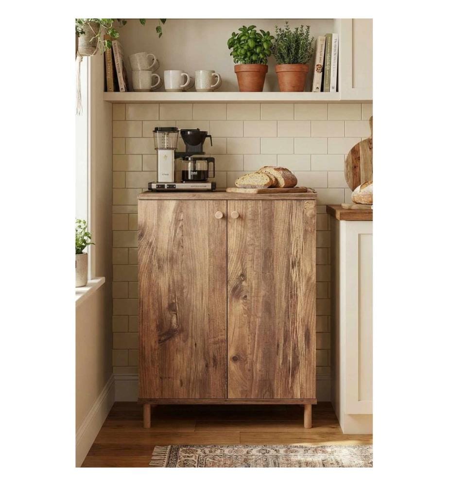 Armoire multifonctionnelle, panneau de particules 100 % mélaminé, pin