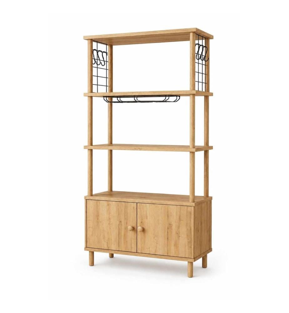 Meuble de cuisine, panneau de particules 100 % mélaminé, chêne saphir