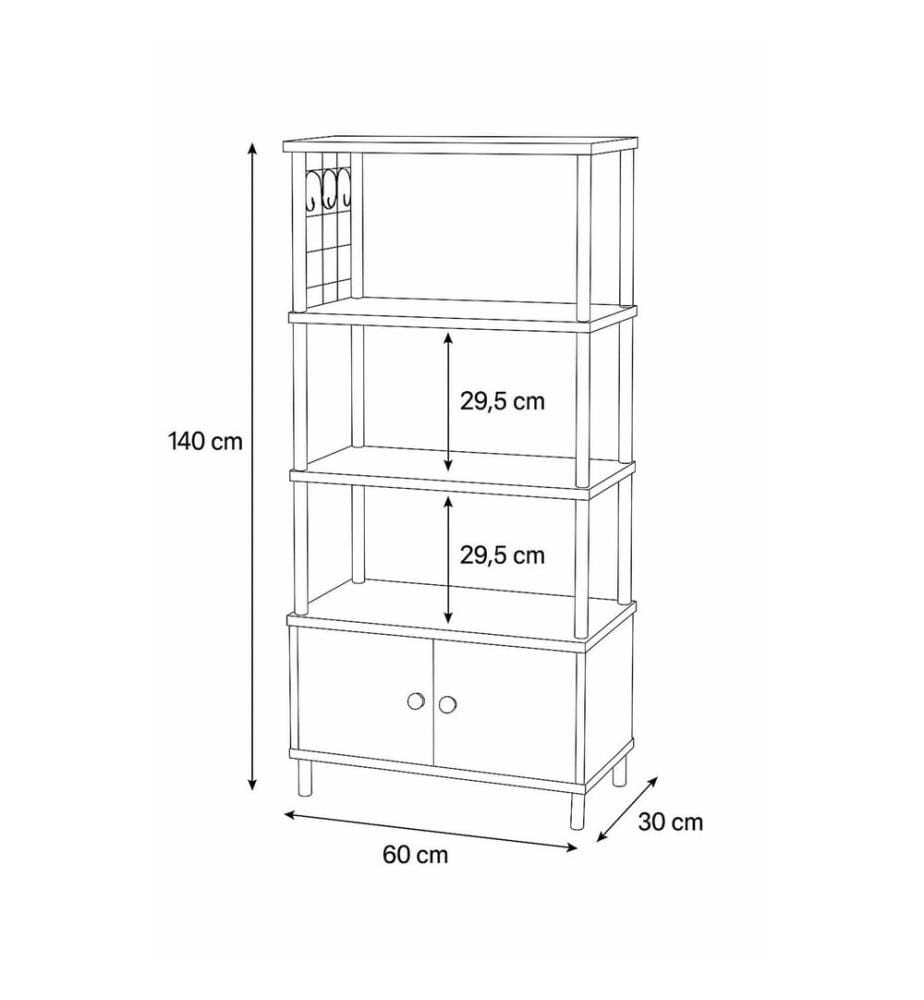 Meuble de cuisine, panneau de particules 100 % mélaminé, chêne saphir