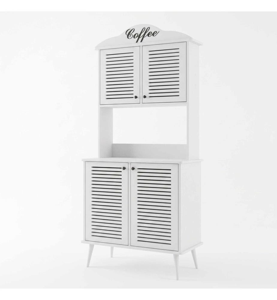 Kaffeebar-Schrank, 100 % laminierte MDF-Platte, Weiss