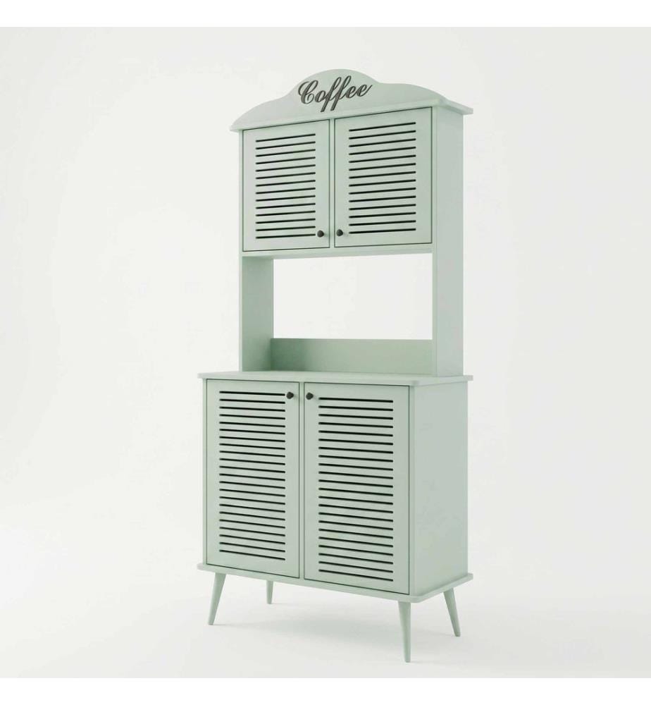 Kaffeebar-Schrank, 100 % laminierte MDF-Platte, Mint