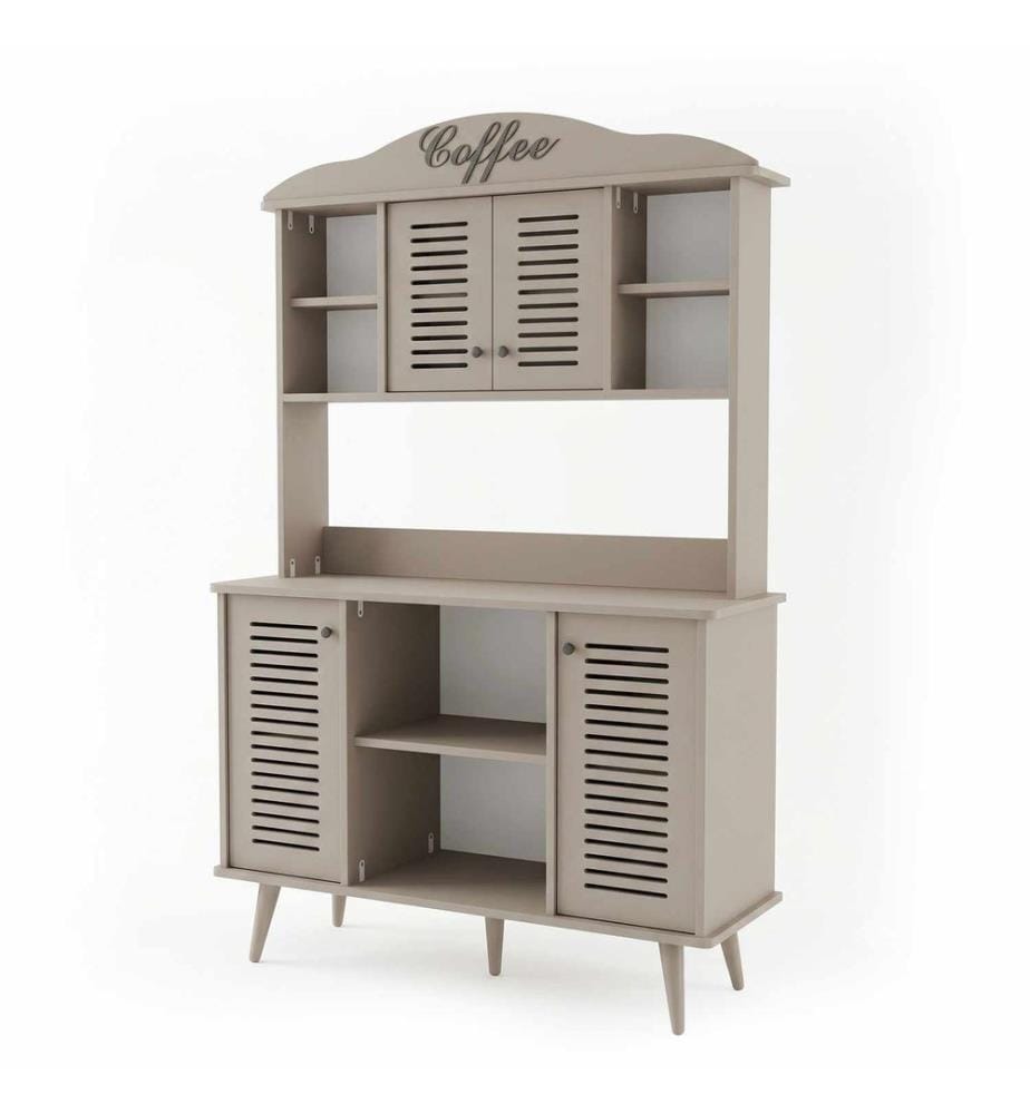 Kaffeebar-Schrank, 100 % laminierte MDF-Platte, Sandstein