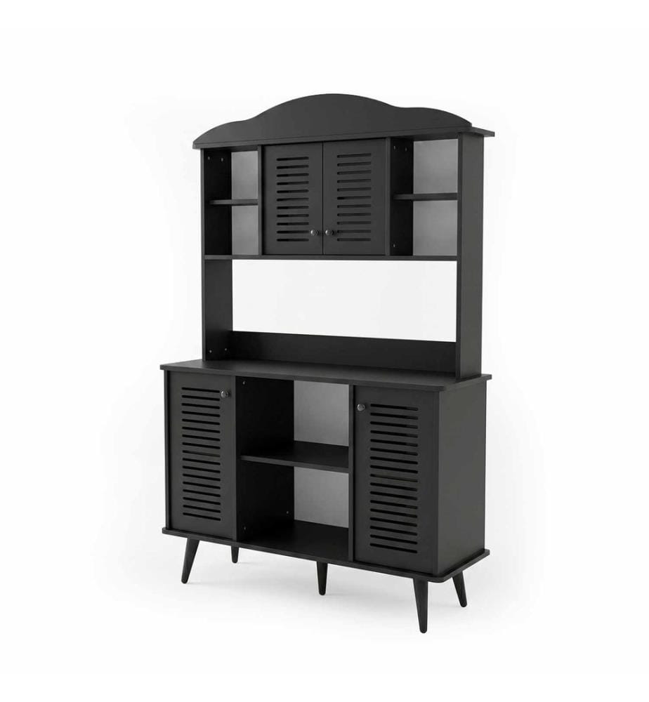 Meuble bar à café, 100 % MDF stratifié, noir