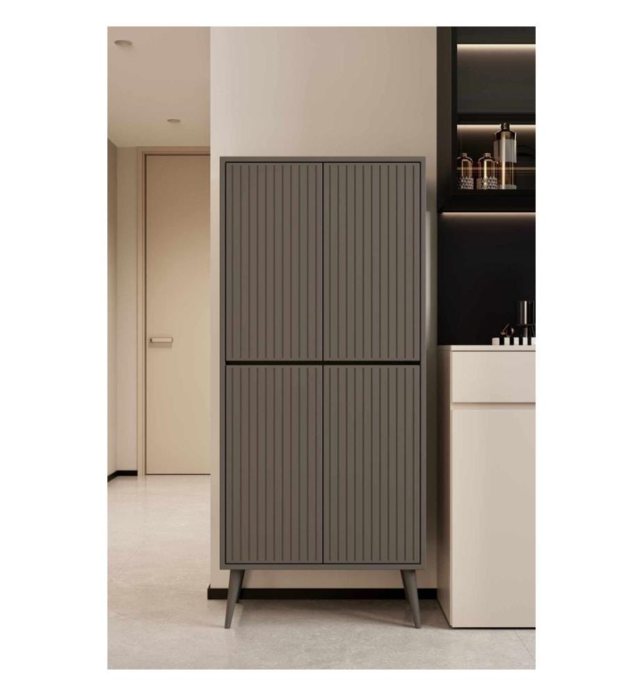 Küchenschrank, 100 % laminierte MDF-Platte, Grau