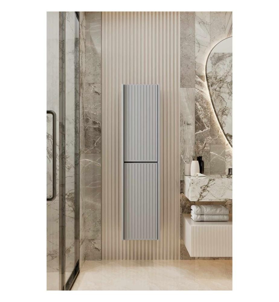 Meuble de salle de bain, 100 % MDF stratifié, gris clair