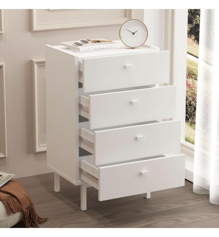 Kommode, 100 % melaminbeschichtete Spanplatte, Weiss