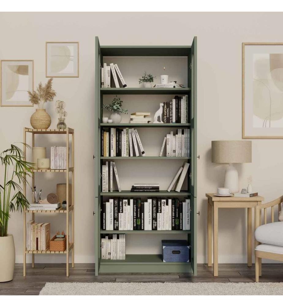 Armoire multifonctionnelle, panneau de particules 100 % mélaminé, vert