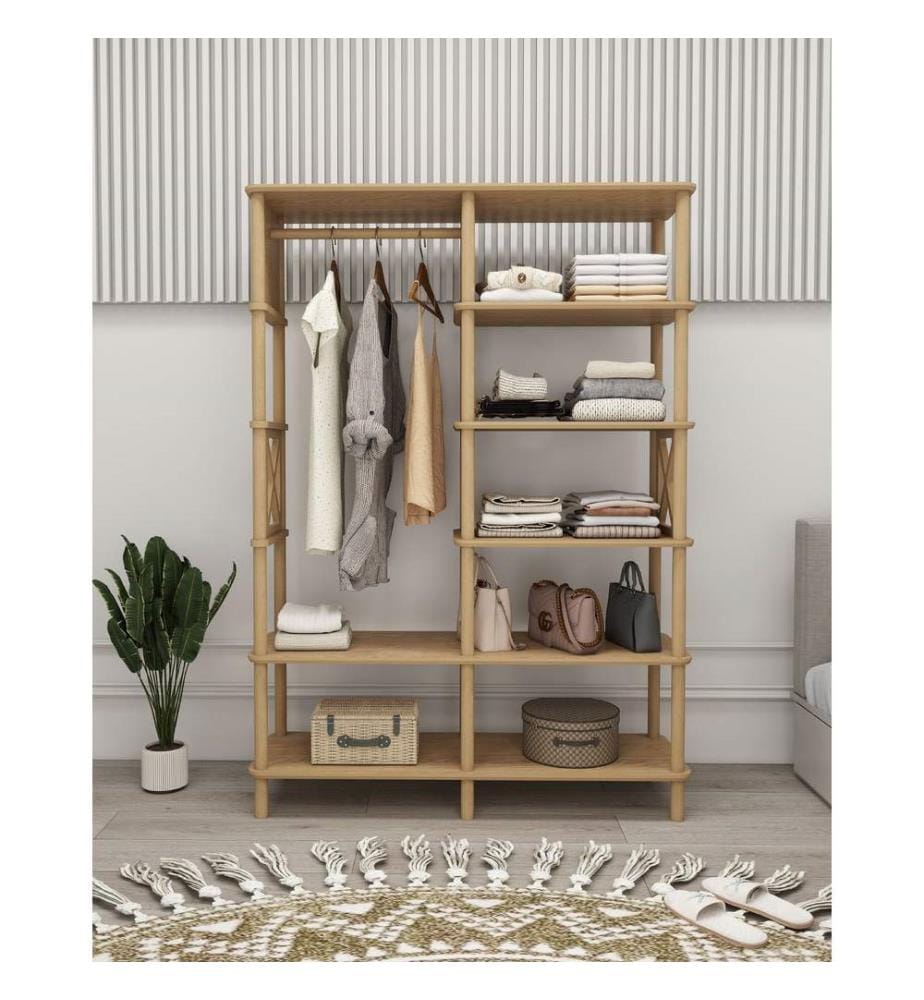 Kleiderschrank, 100 % MDF, Eiche