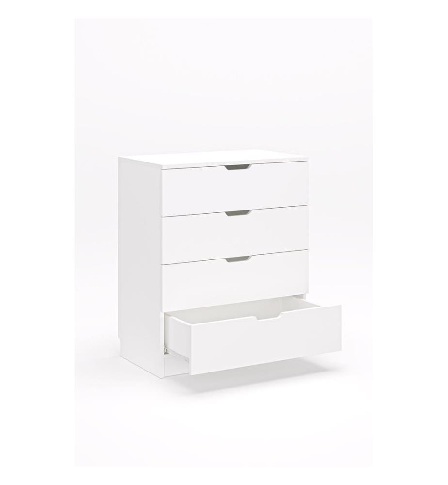 Commode, panneaux de particules 100 % mélaminés, blancs