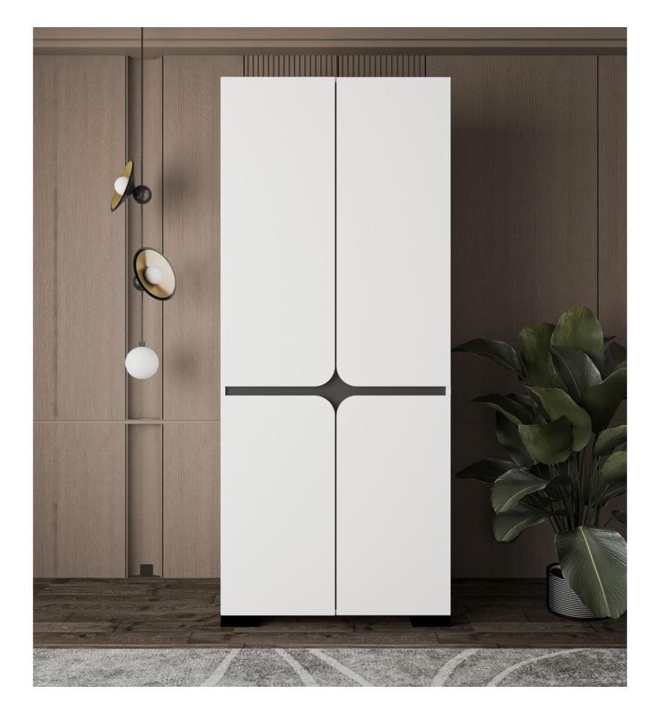 Kleiderschrank, 100 % melaminbeschichtete Spanplatte, Weiss