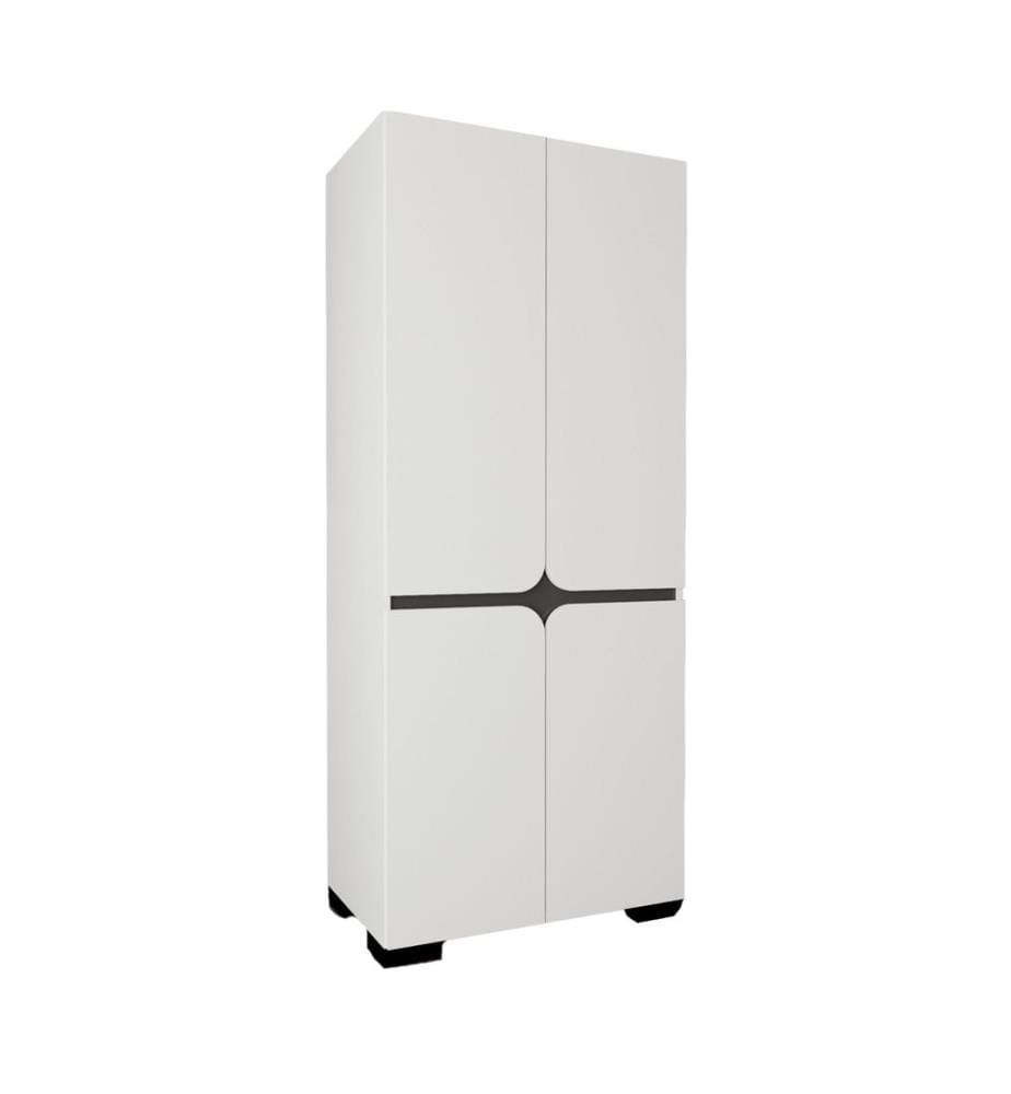 Kleiderschrank, 100 % melaminbeschichtete Spanplatte, Weiss