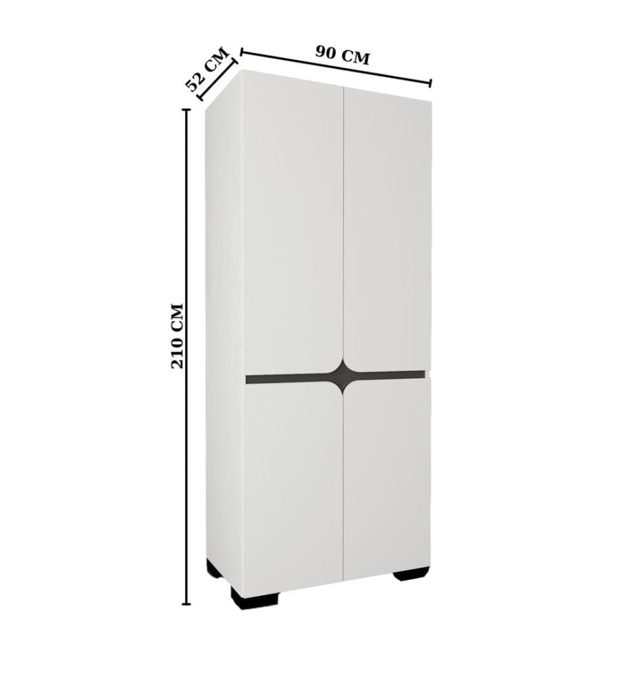 Kleiderschrank, 100 % melaminbeschichtete Spanplatte, Weiss