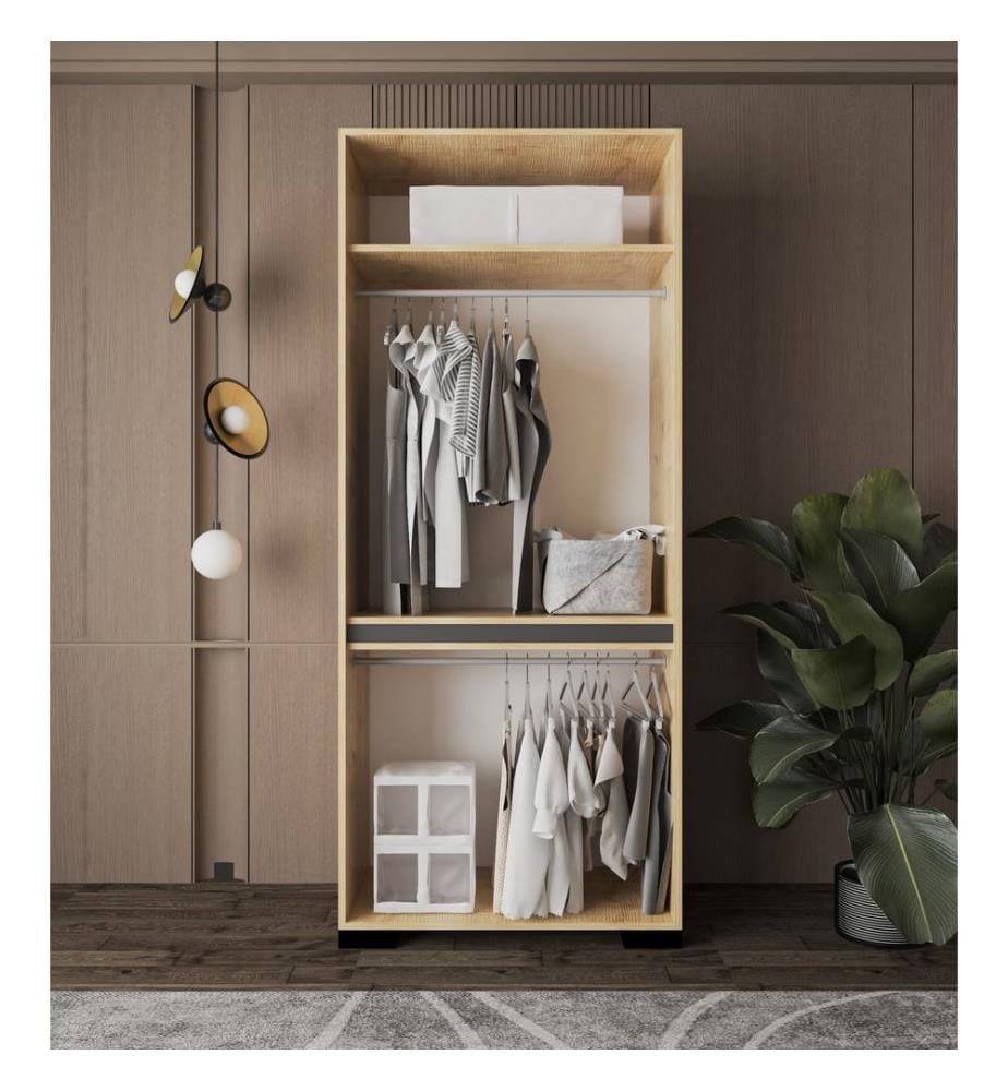 Armoire, panneaux de particules 100 % mélaminés, chêne saphir