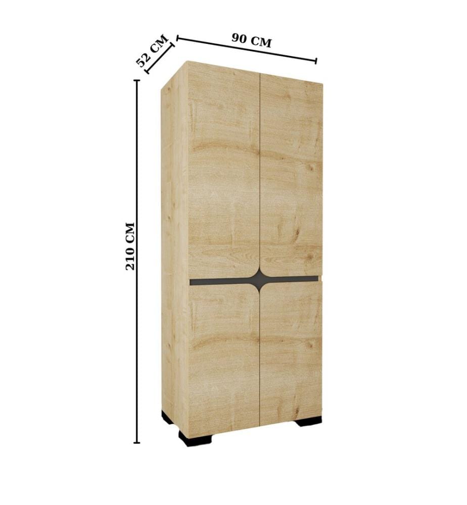 Armoire, panneaux de particules 100 % mélaminés, chêne saphir