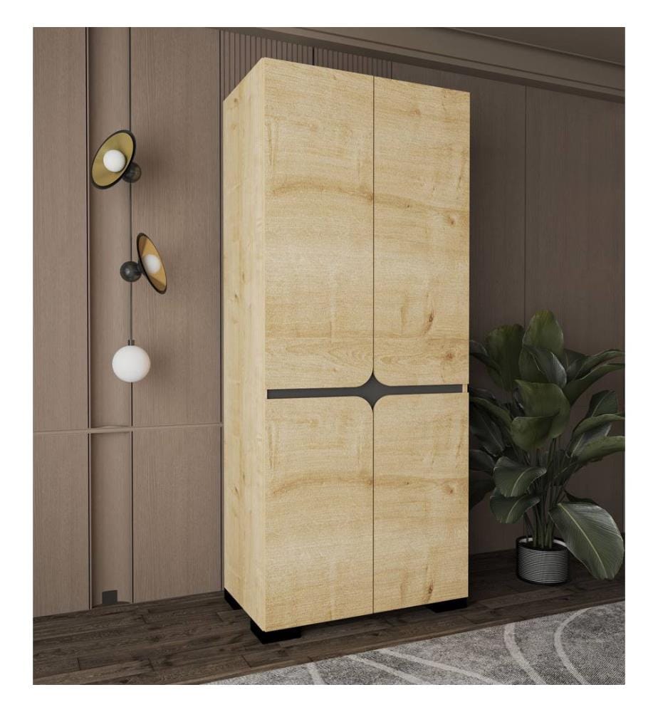 Armoire, panneaux de particules 100 % mélaminés, chêne saphir