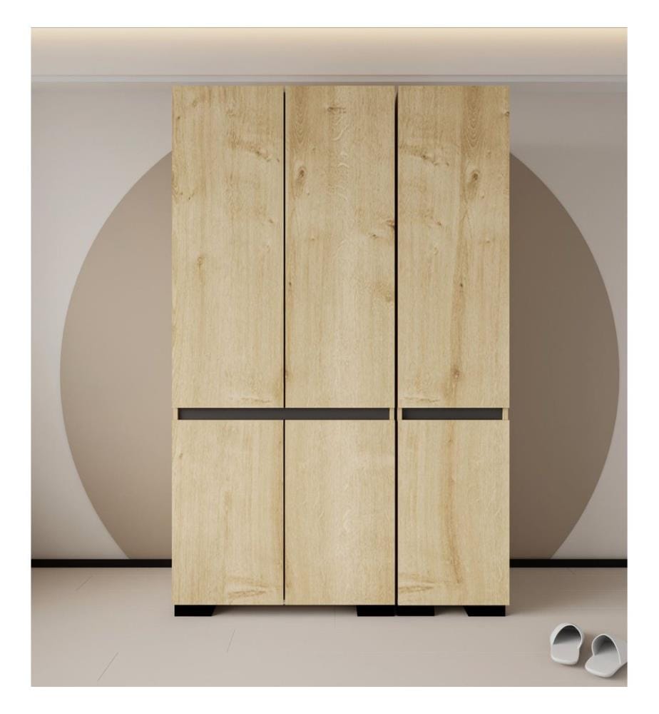 Kleiderschrank, 100 % melaminbeschichtete Spanplatte, Saphir-Eiche, Anthrazit