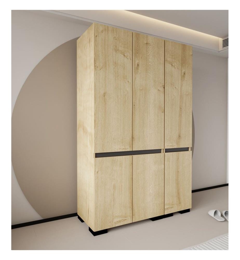 Kleiderschrank, 100 % melaminbeschichtete Spanplatte, Saphir-Eiche, Anthrazit