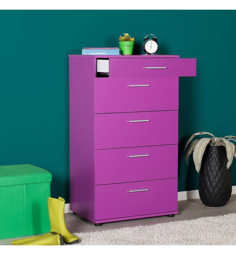Commode, panneaux de particules 100 % mélaminés, violet