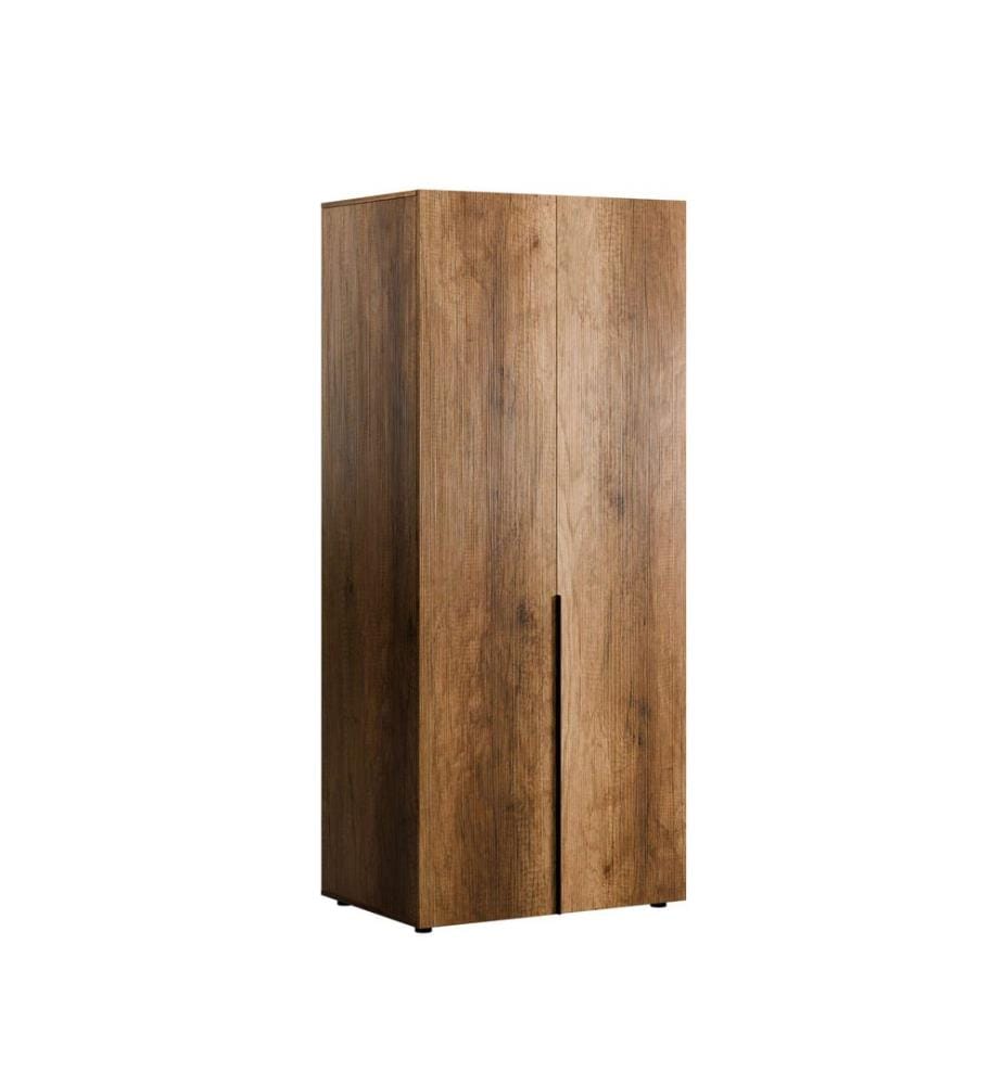 Kleiderschrank, 100 % melaminbeschichtete Spanplatte, Walnuss