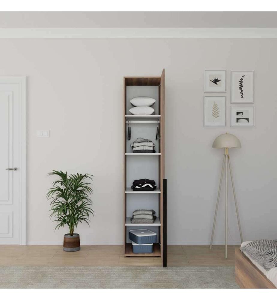 Armoire, panneaux de particules 100 % mélaminés, noyer