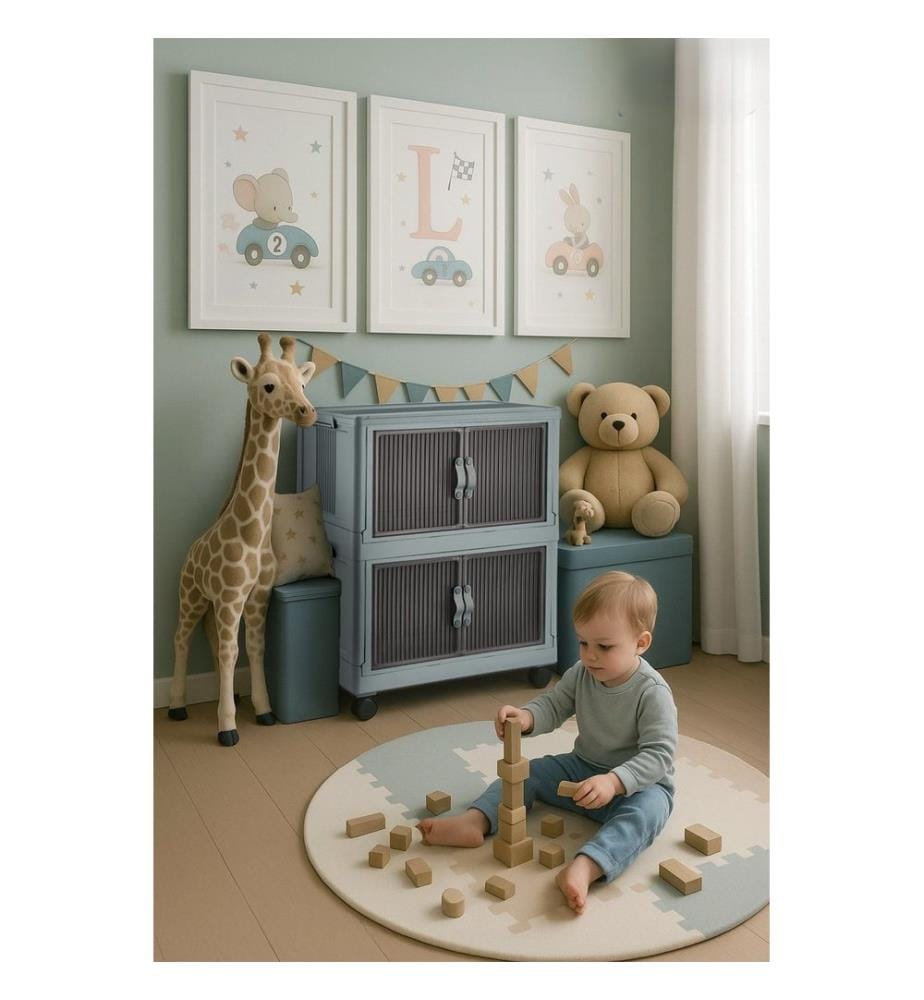 Armoire multifonctionnelle, 100 % plastique, bleu clair