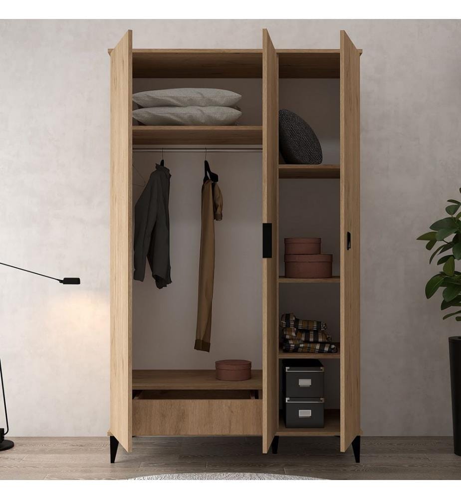 Armoire, panneaux de particules 100 % mélaminés, chêne saphir