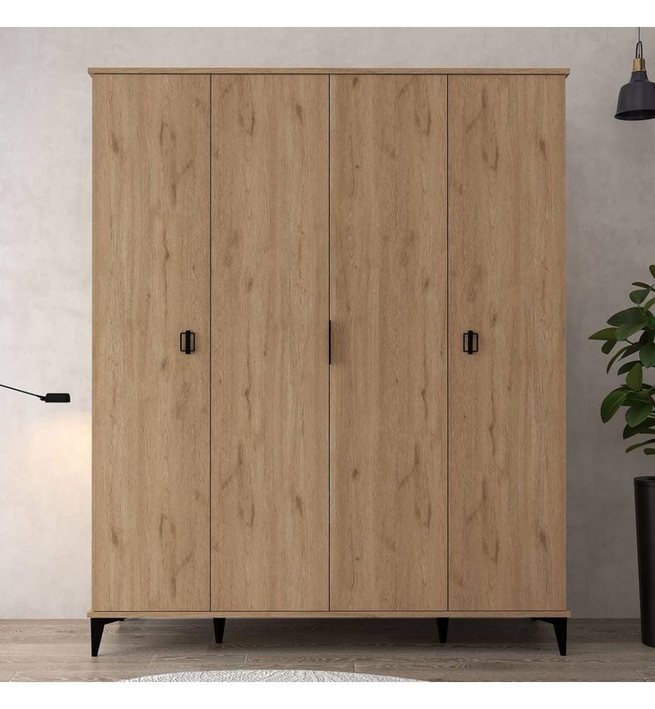Armoire, panneaux de particules 100 % mélaminés, chêne saphir