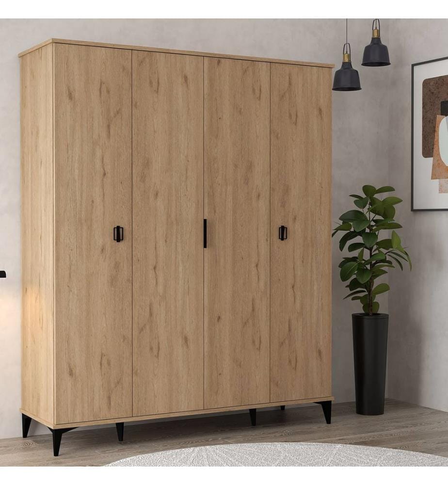 Armoire, panneaux de particules 100 % mélaminés, chêne saphir