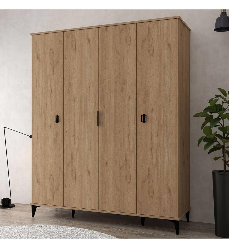 Armoire, panneaux de particules 100 % mélaminés, chêne saphir