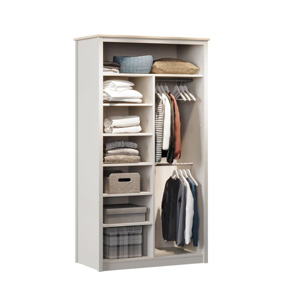 Armoire, panneaux de particules mélaminés 100 %, gris, chêne