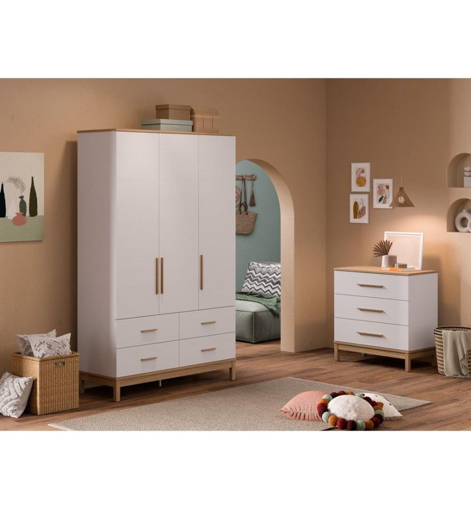Armoire, panneaux de particules mélaminés, bois, chêne blanc