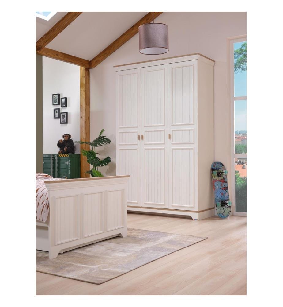 Armoire, panneaux de particules mélaminés 100 %, crème, chêne