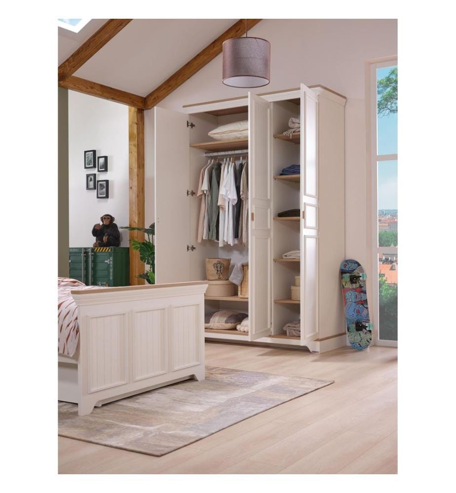Armoire, panneaux de particules mélaminés 100 %, crème, chêne