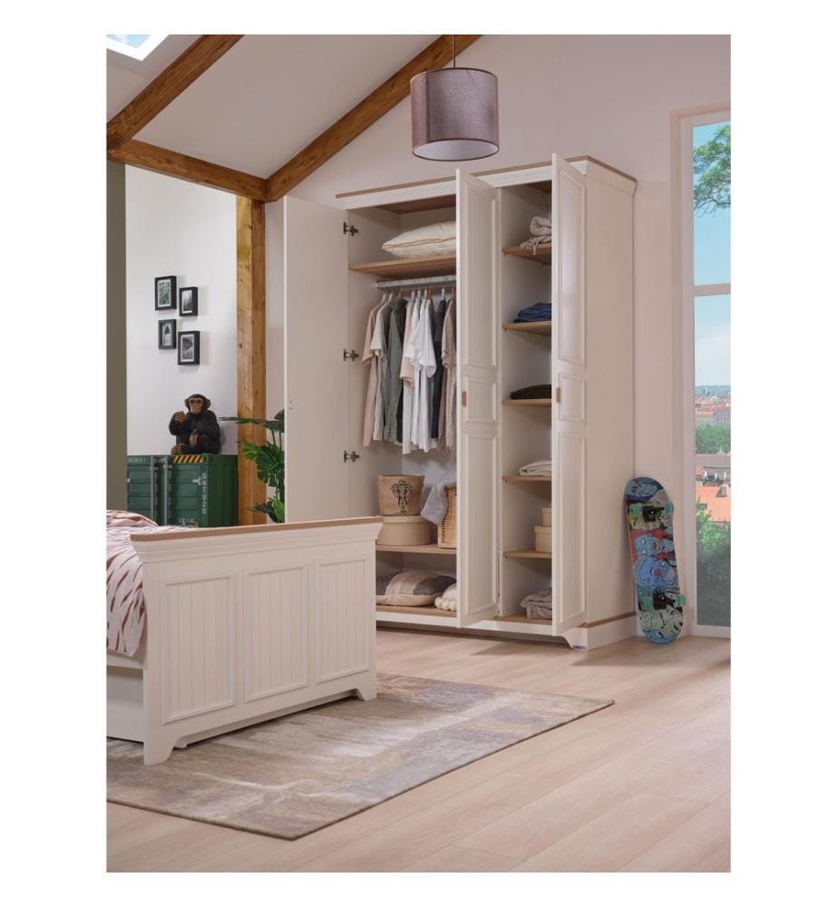 Armoire, panneaux de particules mélaminés 100 %, crème, chêne